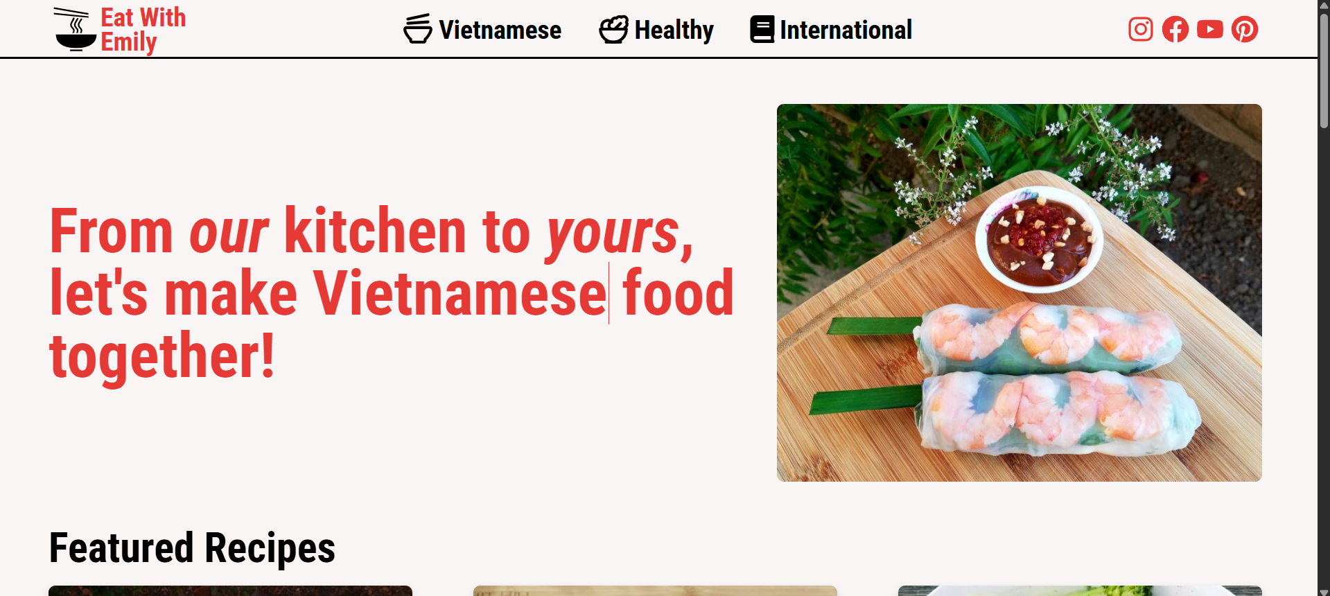 Recipe website for a client